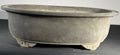 Tokoname dark oval bonsai pot front profile