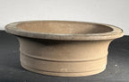 Seibun unglazed oval bonsai pot, side profile