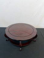 Round Japanese Rosewood Display Stand, 17.75", Scroll Feet