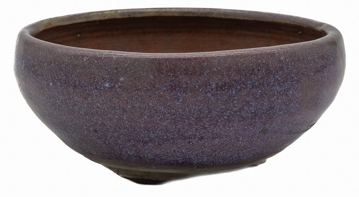Fukushige Bushuan round purple frost bonsai pot