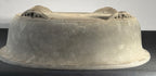 Tokoname dark oval bonsai pot underside feet