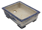 Ito Gekkou sometsuke rectangle bonsai pot with mountains and fishing village