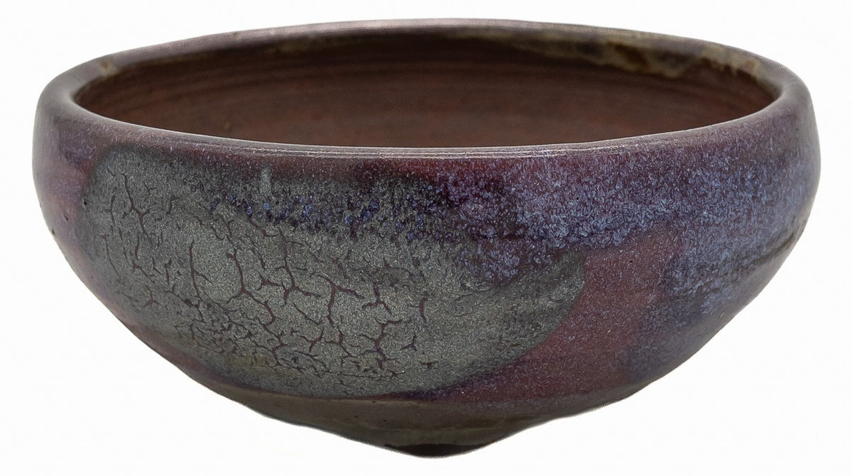 Fukushige Bushuan round purple frost bonsai pot