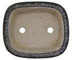 Ito Gekkou sometsuke rectangle bonsai pot