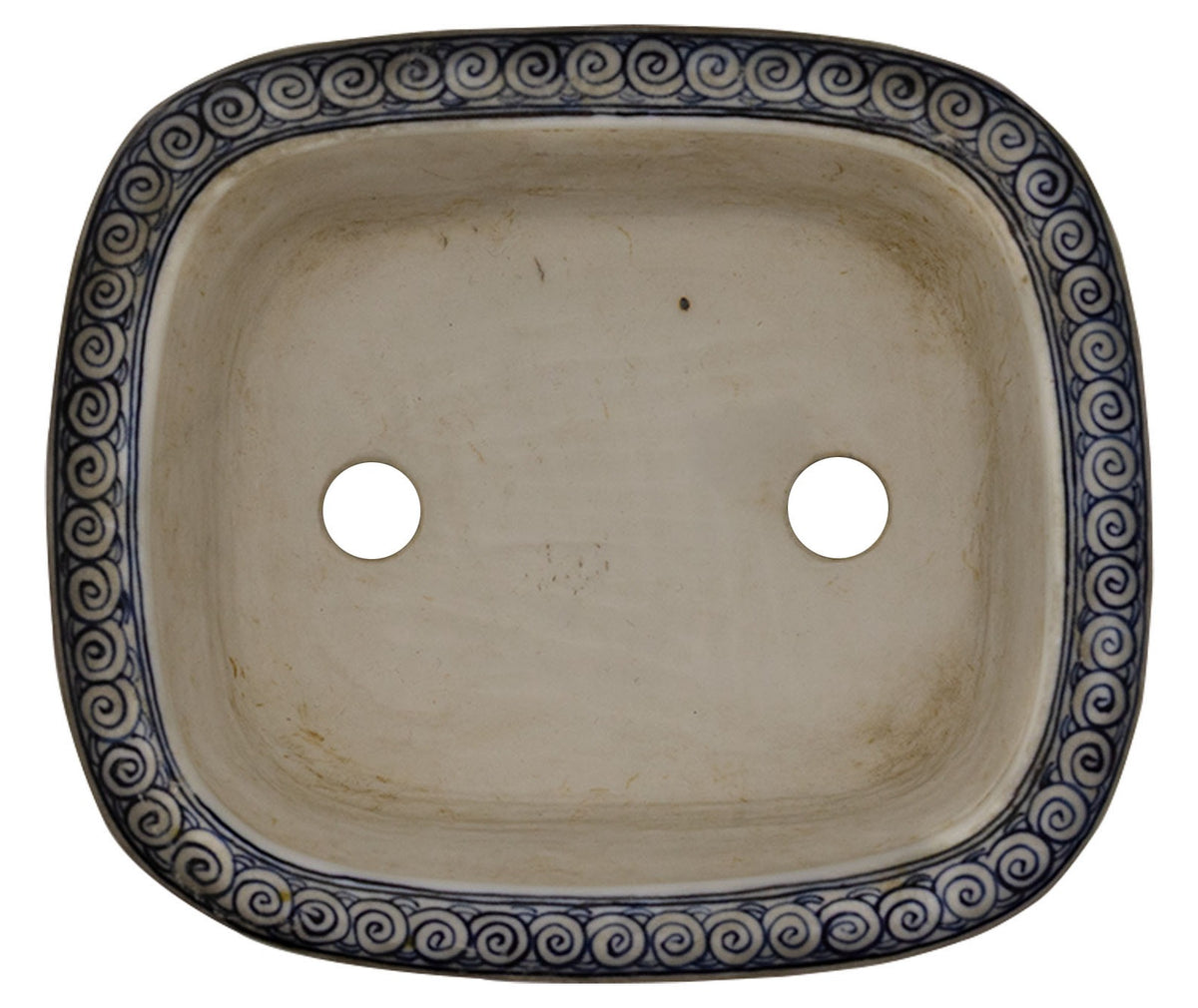 Ito Gekkou sometsuke rectangle bonsai pot
