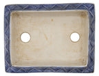 Ito Gekkou sometsuke rectangle bonsai pot with mountains and fishing village