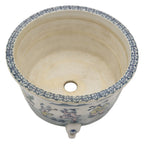 Ishida Shoseki go-sai round bonsai pot with children playing