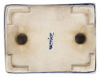 Ito Gekkou sometsuke rectangle bonsai pot with mountains and fishing village