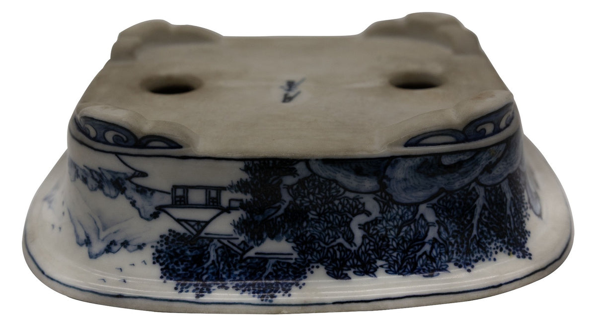 Ito Gekkou sometsuke rectangle bonsai pot