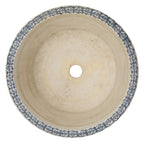 Ishida Shoseki go-sai round bonsai pot with children playing