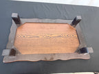Low Japanese Display Table, 25" x 15", Wavy Edge, Figured Panel (21B)