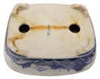 Ito Gekkou sometsuke rectangle bonsai pot with village scene