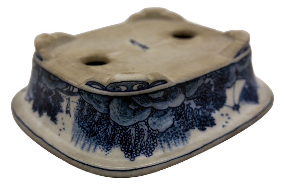 Ito Gekkou sometsuke rectangle bonsai pot