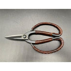 DEN Bonsai Scissors, Rattan-Bound Handle — Premium Steel