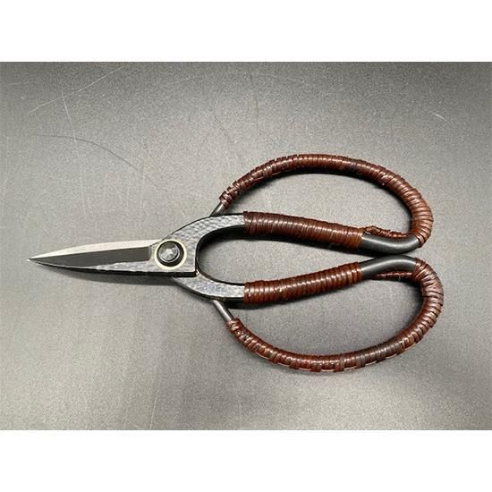 DEN Bonsai Scissors, Rattan-Bound Handle — Premium Steel