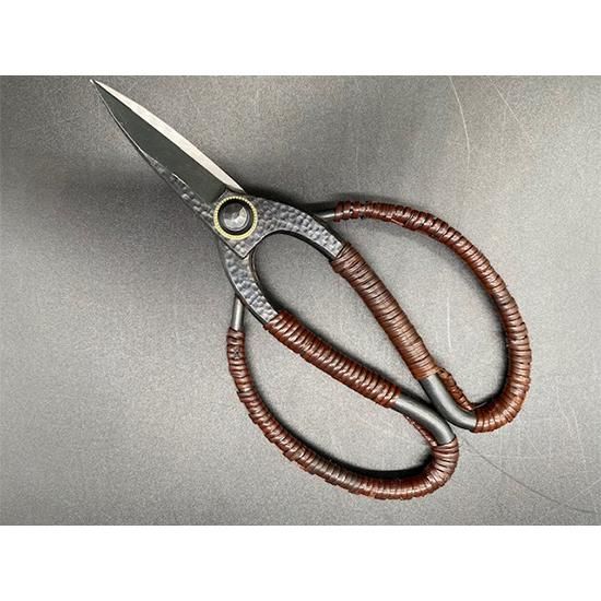 DEN Bonsai Scissors, Rattan-Bound Handle — Premium Steel