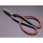 DEN Long-Handled Bonsai Scissors, Rattan-Bound Handle — Premium Steel
