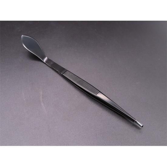DEN Straight Bonsai Tweezers, 210mm — Black Stainless