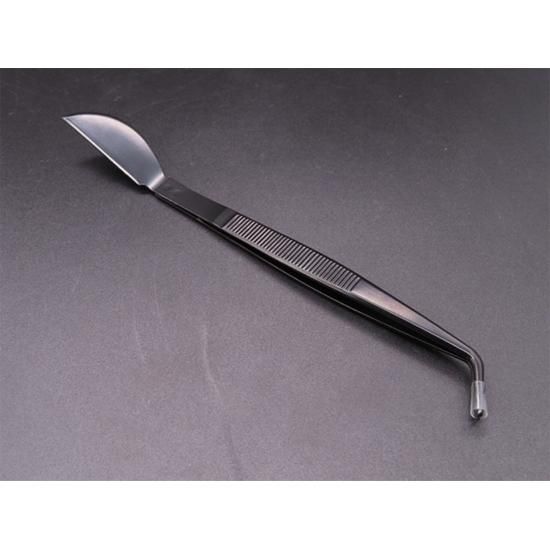 DEN Curved Bonsai Tweezers, 210mm — Black Stainless
