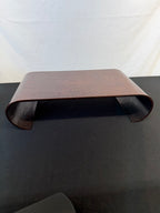 Japanese Scroll-Form Display Stand, Bent Hardwood, Seal Marked