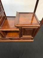 Japanese Rosewood Display Cabinet (Kazaridana), Doors, Drawers, Carved Bamboo Panel