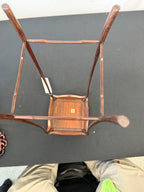 Tall Cabriole-Leg Hardwood Stand, Signed and Seal Marked