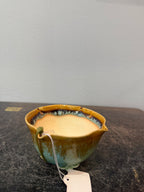 Fuka (Kiyoshi Koiwai) Lotus-Rim Shohin – Amber over Celadon Crackle
