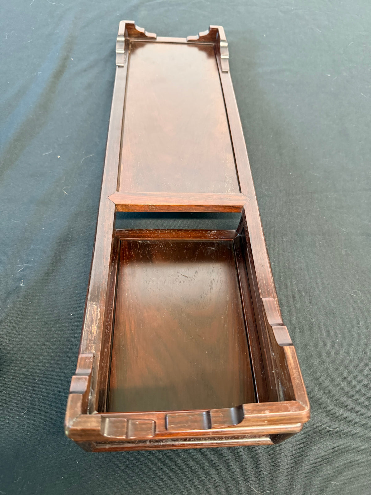 Two-Level Japanese Rosewood Display Stand, 20" Long