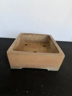 16.5x12.5x4.75 Inch Gyouzan Rectangle Bonsai Pot – Unglazed, Chop Marked