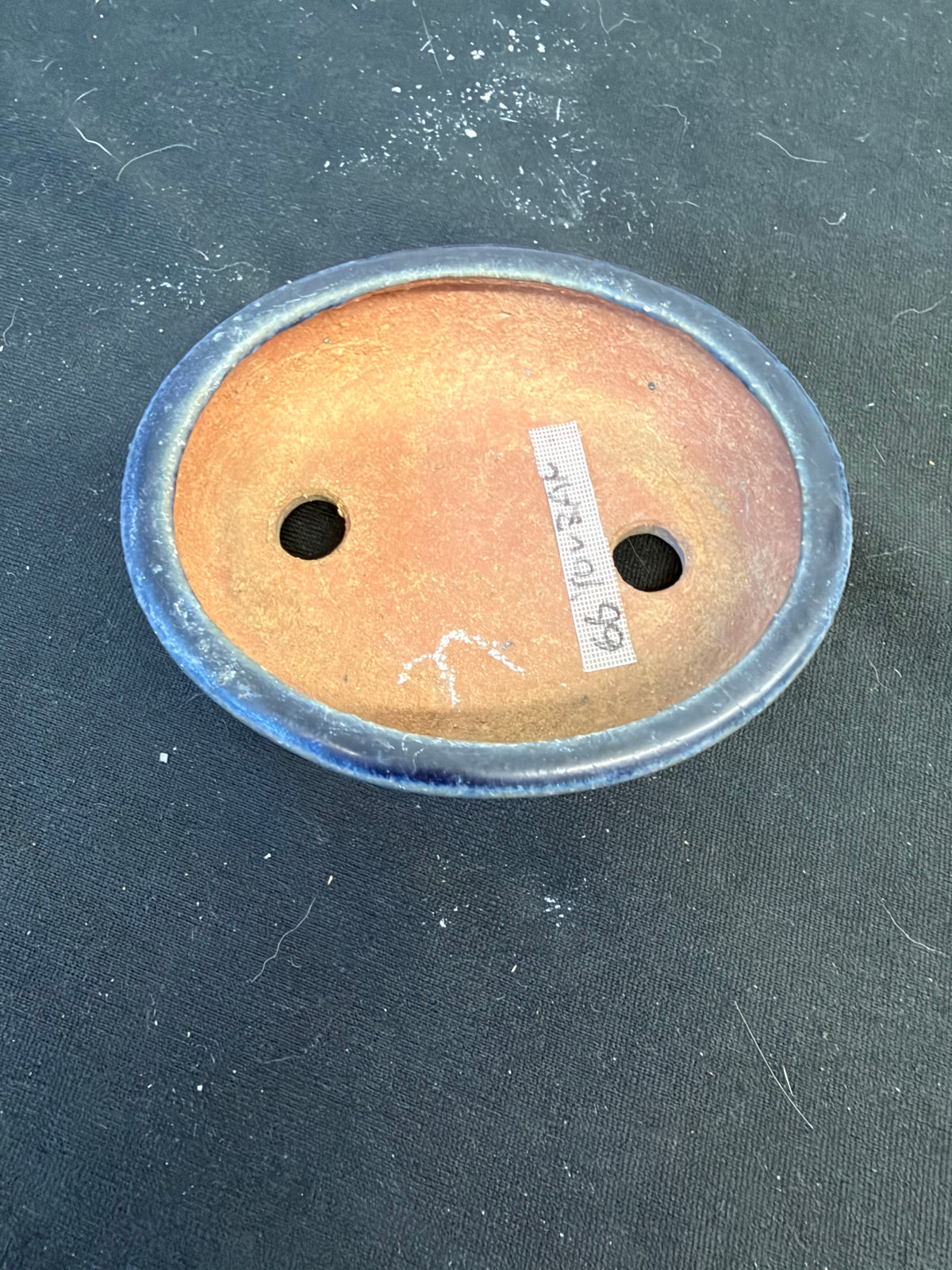 4.25x3.5 Inch Yozan Oval Bonsai Pot – Cobalt Blue Glaze