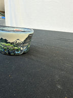 3x2.5 Inch Yuki Shoseki Hand-Painted Bonsai Pot – Fuji Landscape with Travelers