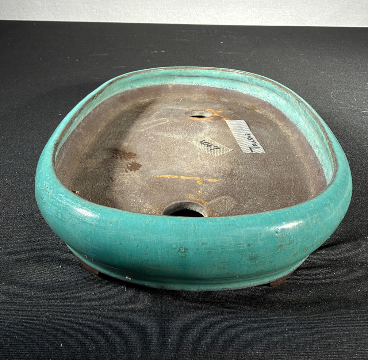 Tousui Turquoise Glazed Oval Bonsai Pot 9 x 6.5 x 1.5
