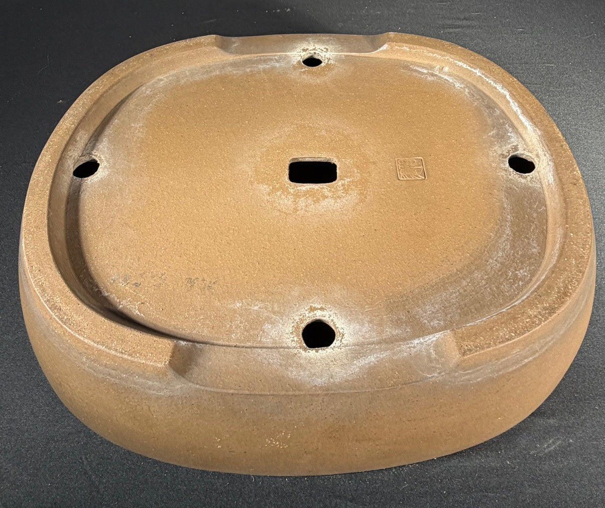 Unglazed Oval Bonsai Pot 14 x 11 x 3