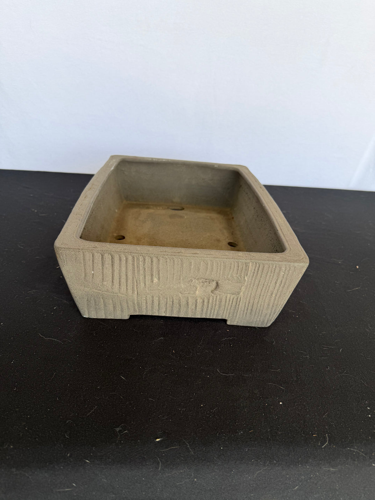 15x10.5x4 Inch Yamaaki Rectangle Bonsai Pot – Unglazed, Nail Signed