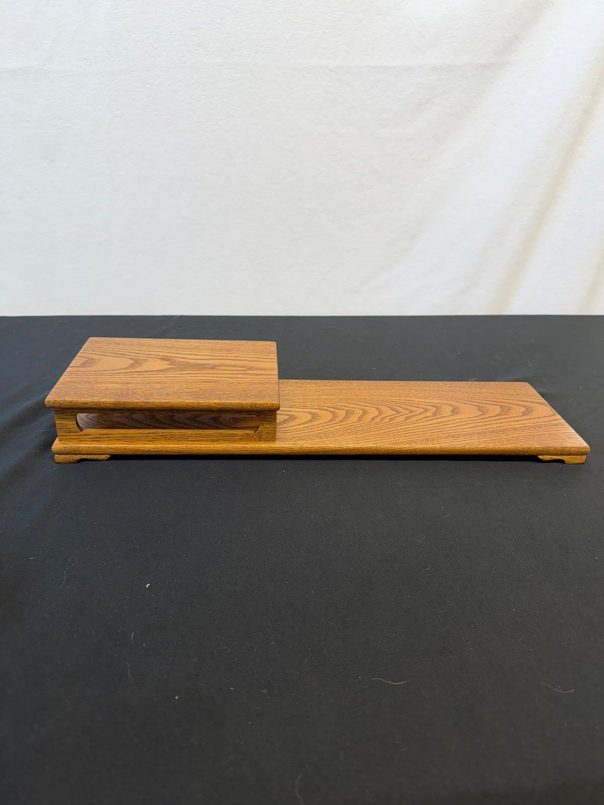 Two-Level Japanese Display Stand, Light Figured Hardwood, 20" Long