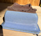 3rd Generation Yamaaki Rectangle – Sky-Blue Glaze, Cloud Feet, Nail Signed