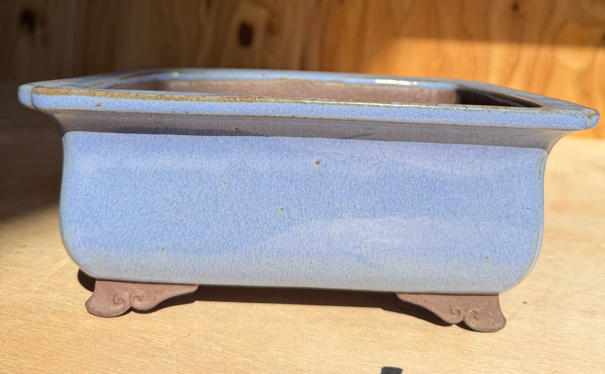 3rd Generation Yamaaki Rectangle – Sky-Blue Glaze, Cloud Feet, Nail Signed