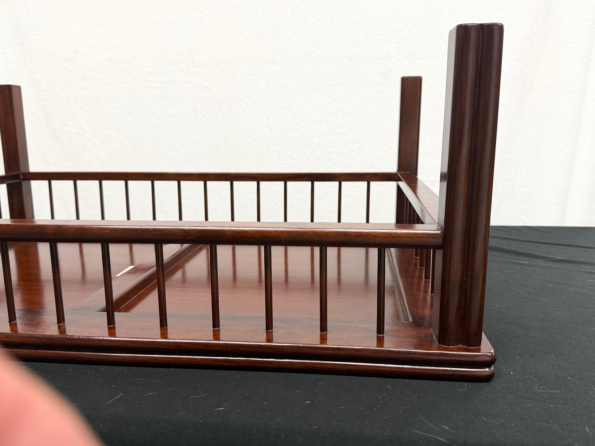 Japanese Rosewood Display Table, 26" x 17.75", Spindle Gallery, Fluted Legs