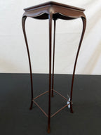 Tall Cabriole-Leg Hardwood Stand, Signed and Seal Marked