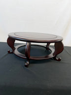 Round Japanese Rosewood Display Stand, 17.75", Scroll Feet
