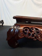 Carved Japanese Hardwood Display Table, Cloud-Scroll Apron