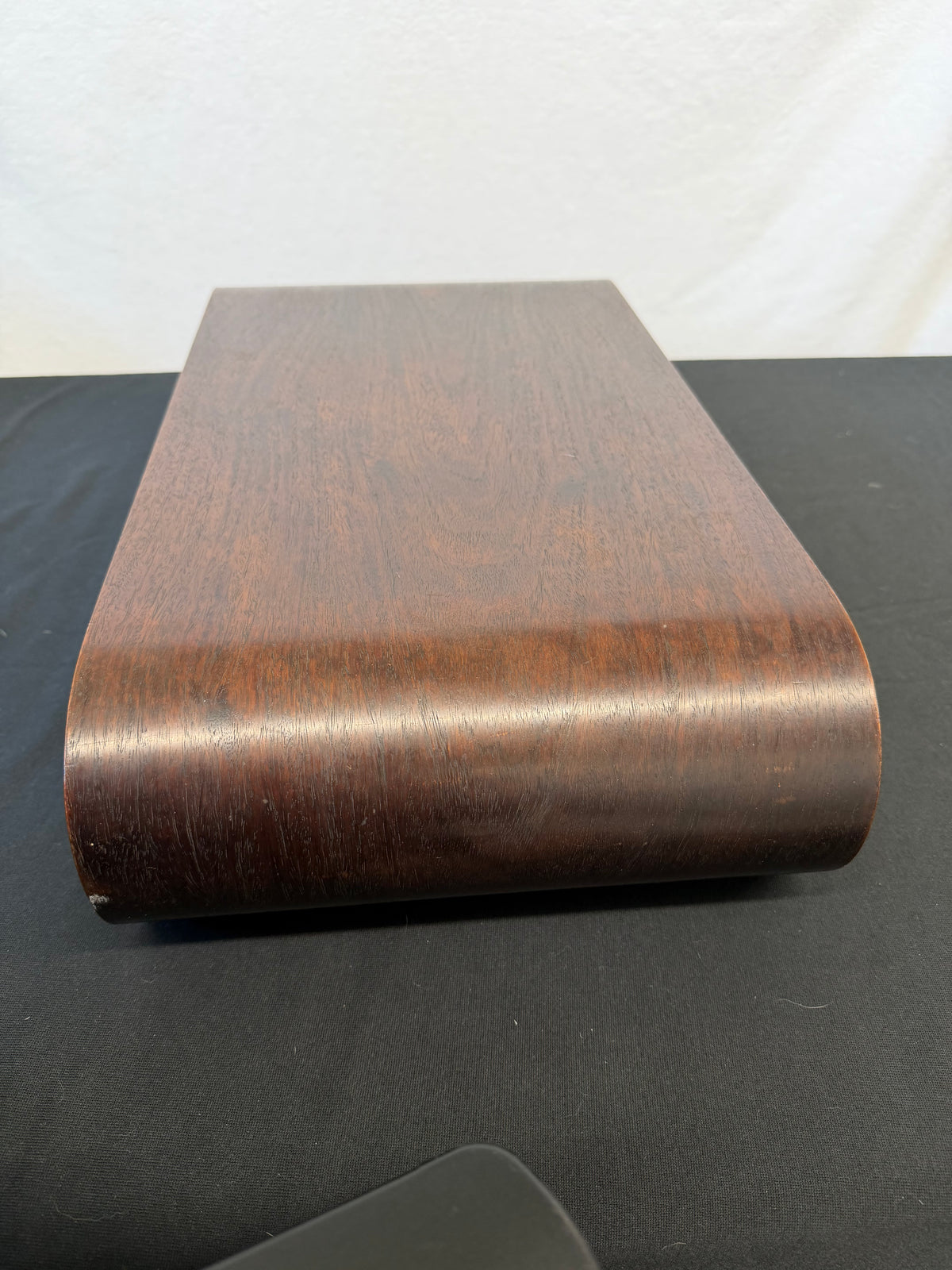 Japanese Scroll-Form Display Stand, Bent Hardwood, Seal Marked