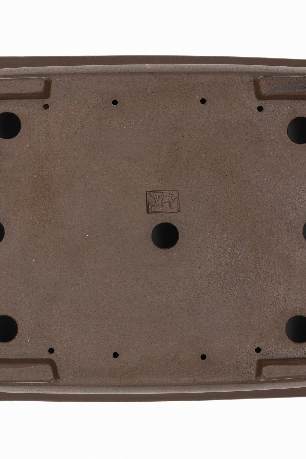 18.5x16x4 Inch Gyouzan Rectangle Bonsai Pot #464 – Flared Rim, Unglazed, Chop Mark