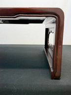 Japanese Rosewood Waterfall Display Table, 27.5" x 19", Cloud-Cut Panel Ends