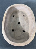 10x7x2 Inch Reiho Oval Bonsai Pot – Unglazed, Rolled Rim, Bracket Feet