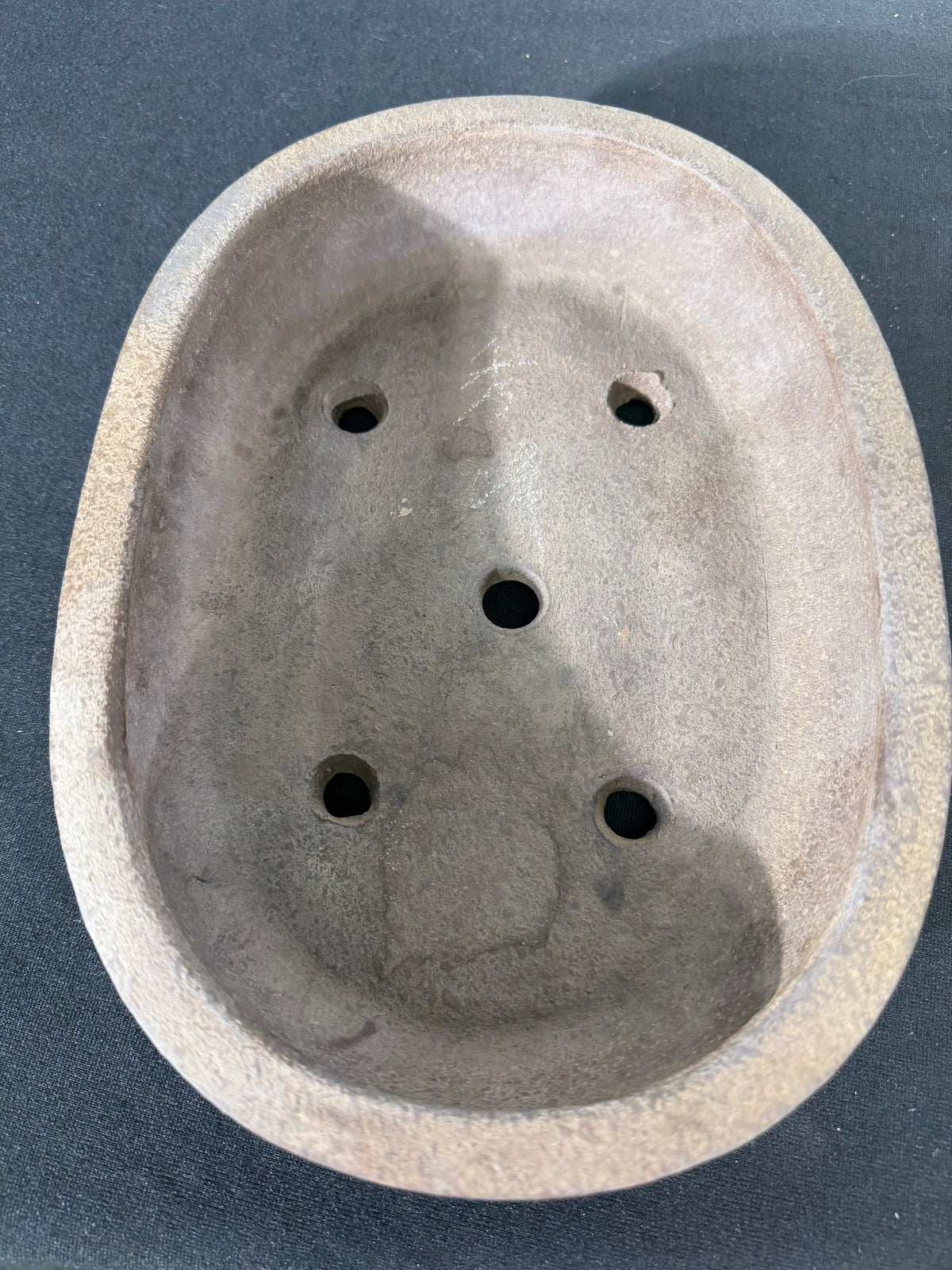 10x7x2 Inch Reiho Oval Bonsai Pot – Unglazed, Rolled Rim, Bracket Feet