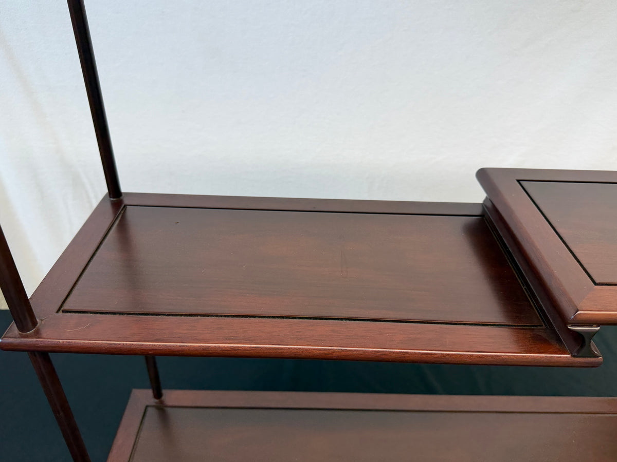 Japanese Rosewood Display Shelf (Kazaridana), Scroll-Linked Shelves, Signed