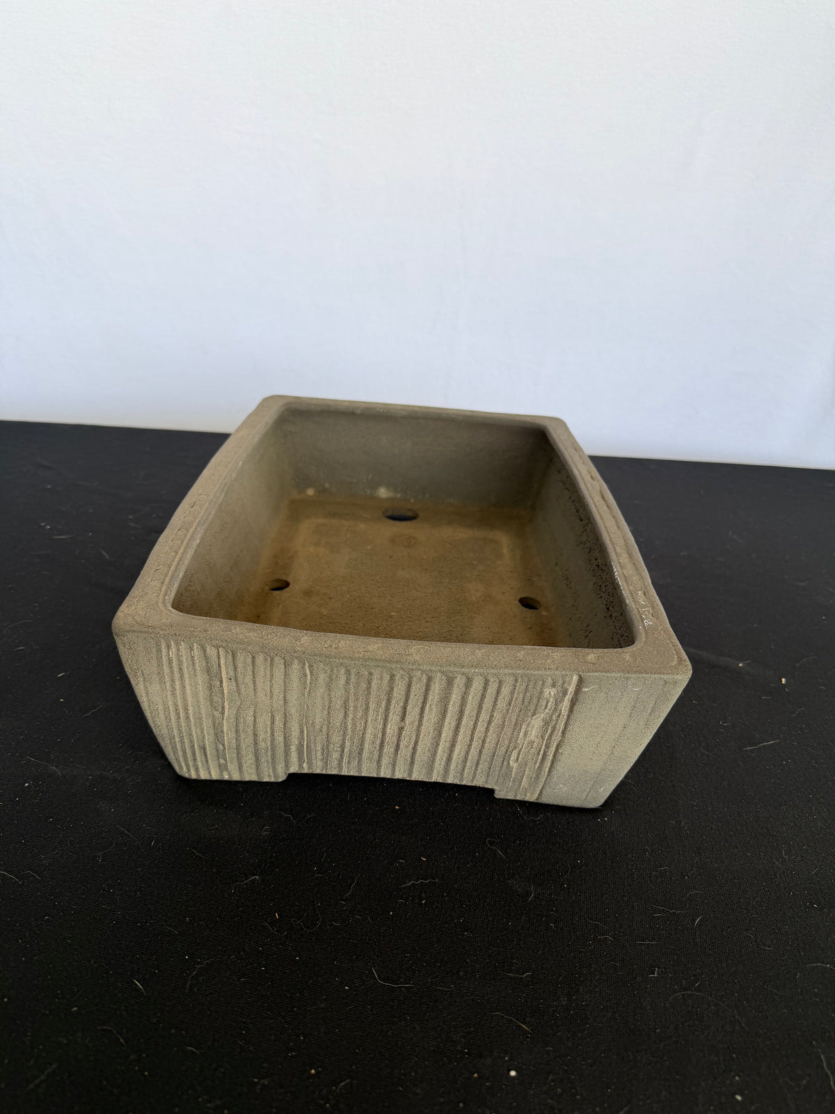 15x10.5x4 Inch Yamaaki Rectangle Bonsai Pot – Unglazed, Nail Signed