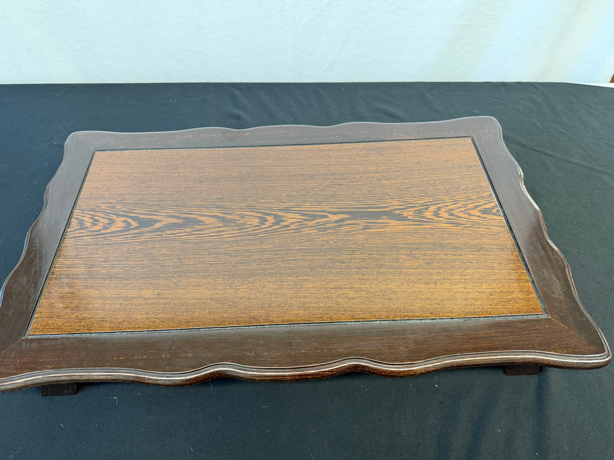 Low Japanese Display Table, 25" x 15", Wavy Edge, Figured Panel (21A)