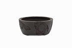 12x10x4 Inch Yamaaki Oval Bonsai Pot #1 – Thick Rim, Unglazed, Double Chop & Nail Signed